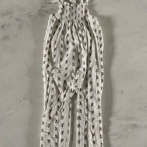 Janie and Jack White Floral Jumpsuit